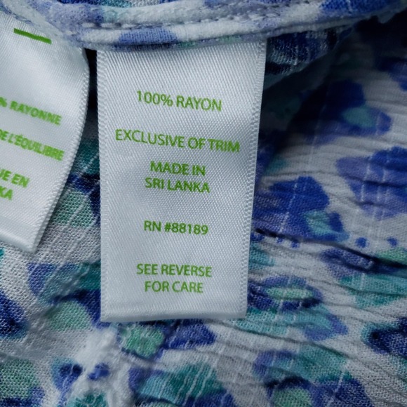 Lilly Pulitzer Amisa Top Womens XS Blue Green Boho‎ Peplum Bell Sleeve Tunic - Picture 7 of 10